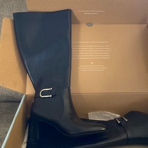 Life Stride heeled wide calf black boots.